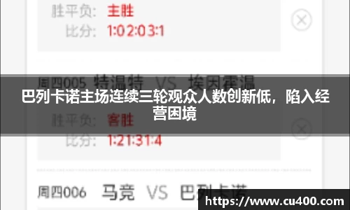 巴列卡诺主场连续三轮观众人数创新低，陷入经营困境